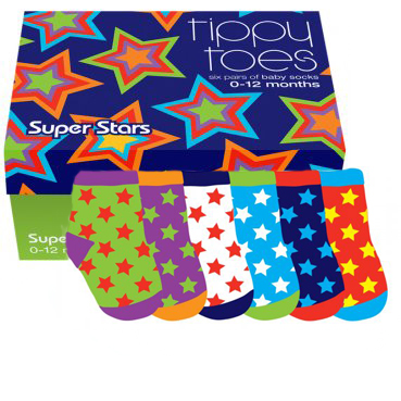 classic emily - TIPPY TOES BABY SOCKS - SUPER STARS